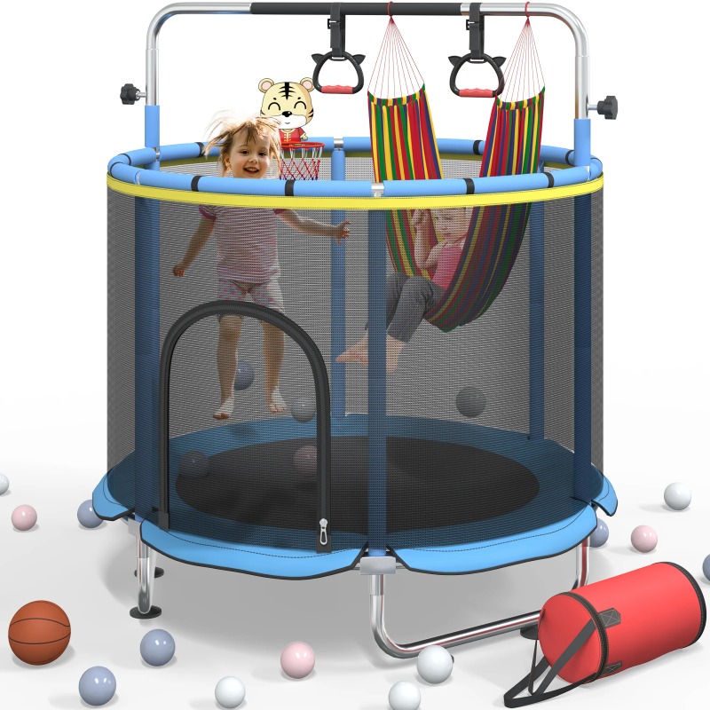 Kids Outdoor Hammock - 5FT Trampoline voor peuters, 8-in-1 mini