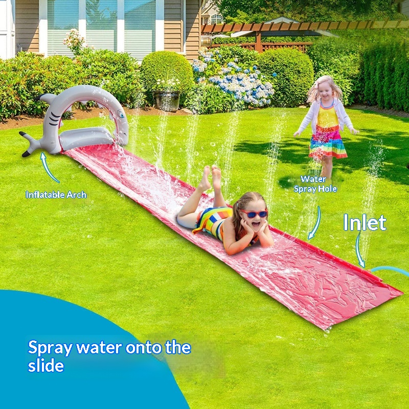 Kids Outdoor Inflatable Water Slide - Opblaasbare walvis waterglijbaan sproeiermat voor kinderen