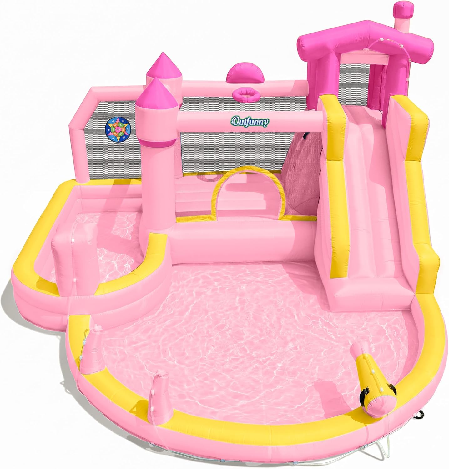 Kids Outdoor Inflatable Water Slide - Roze opblaasbare waterglijbaan springkasteel voor kinderen
