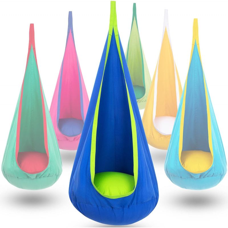 Kids Outdoor Hammock - Kinderhangstoel met opblaasbaar kussen & zijvak,