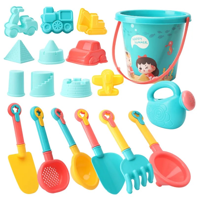 Kids Outdoor Vehicles - 18 Stuks Strand Speelgoed Set Emmer