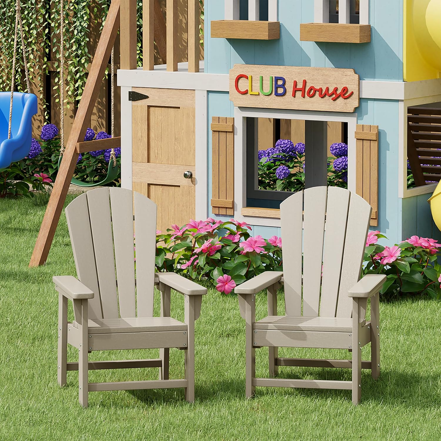 Kids Outdoor Lawn Chair - Kinderbuitenstoelset van 2, peutergrasstoel voor tuin