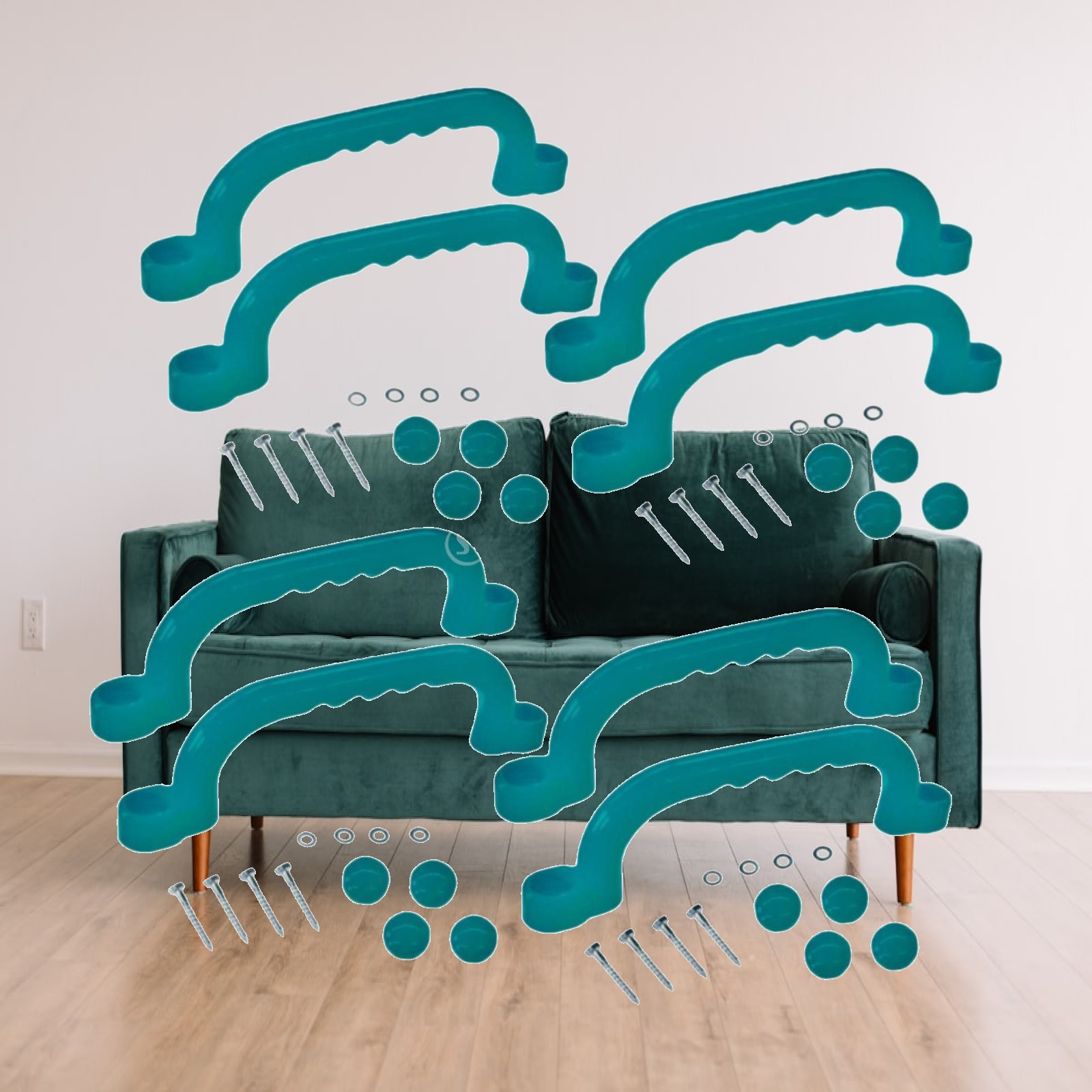 Kids Outdoor House Accessories - 8 stuks klimhandgrepen buitenspeelset speeltuinaccessoires voor