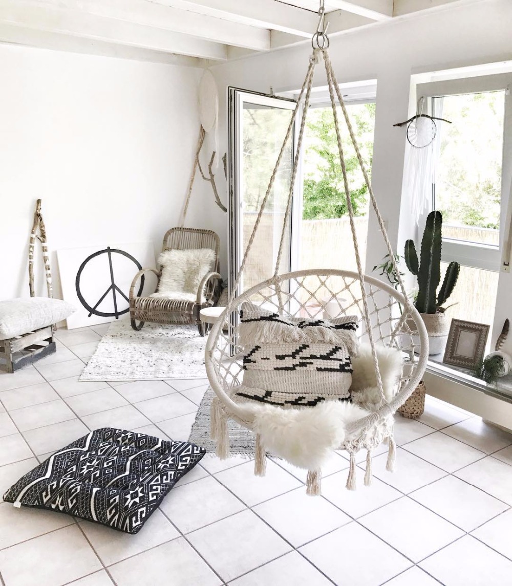 Kids Outdoor Hammock - 2025 Nordic Garden Handgemaakte gebreide ronde