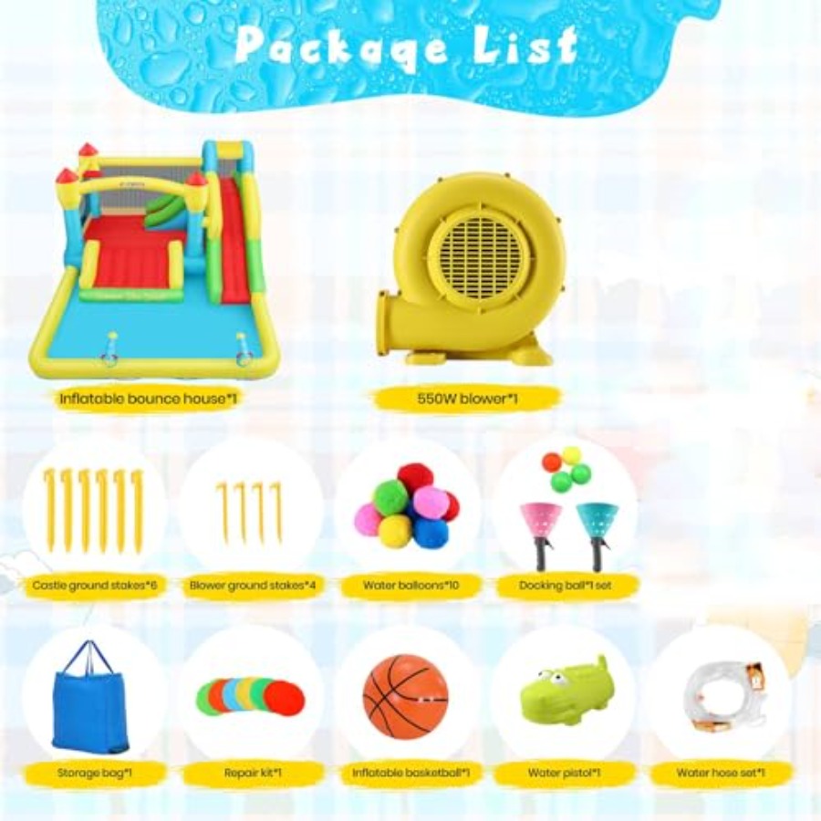Opblaasbare water springkastee - Kids Outdoor Inflatable Water Slide recensie en prijs