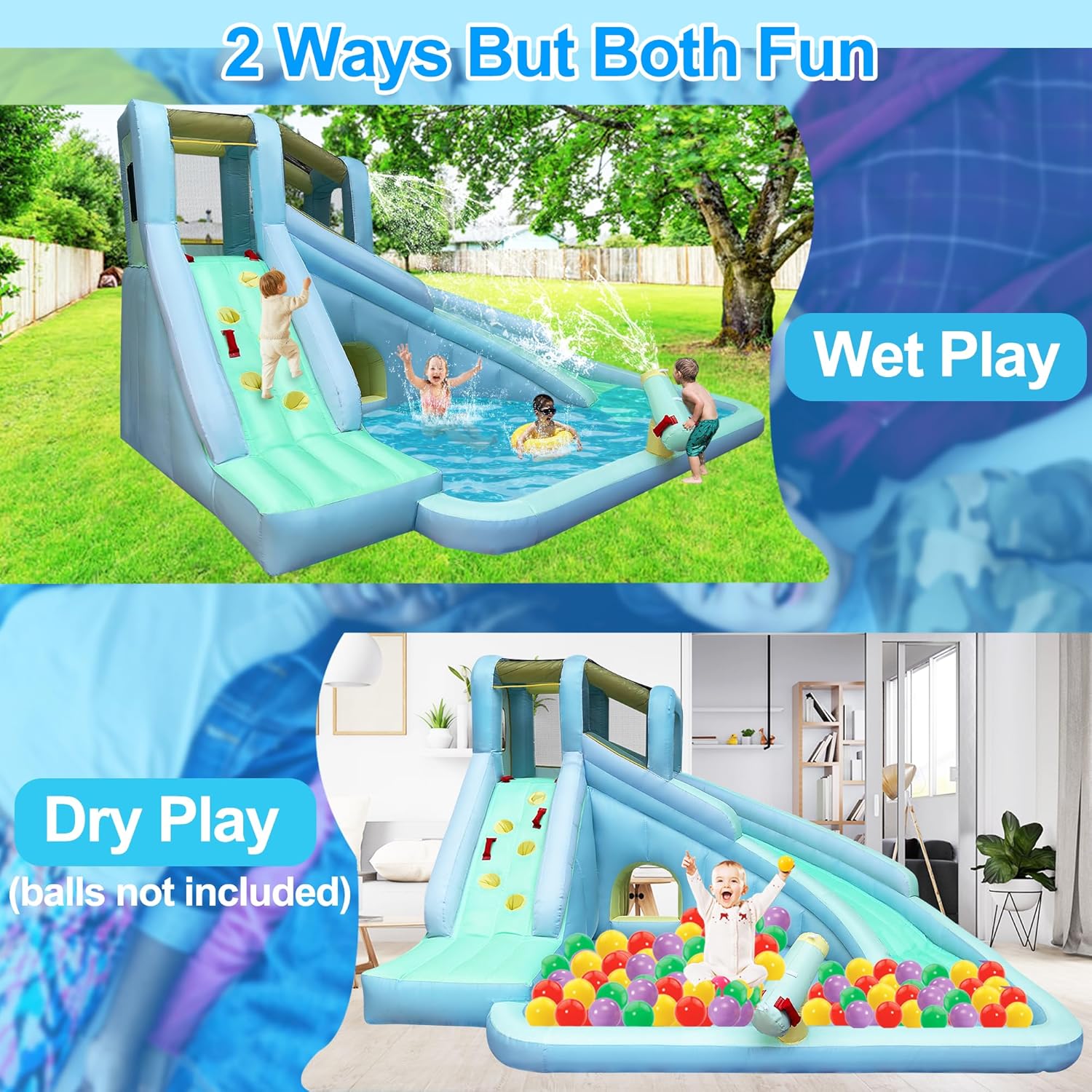 6-in-1 Opblaasbaar Kinderen Sp - Kids Outdoor Inflatable Water Slide recensie en prijs