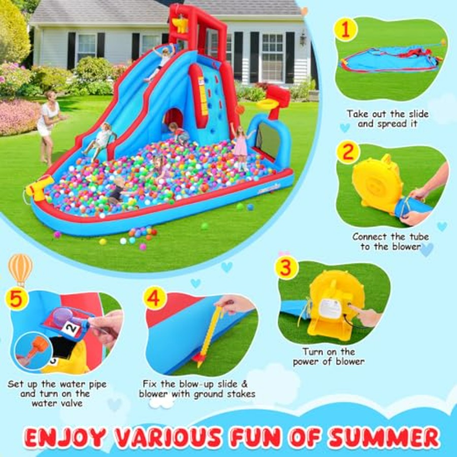 Tuinbuitenzwembad met opblaasb - Kids Outdoor Inflatable Water Slide recensie en prijs