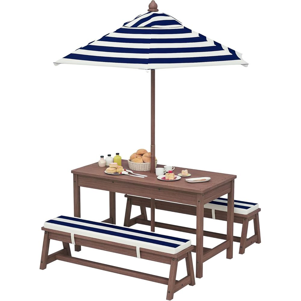 Qaba kinderpicknicktafel, hout - Kids Outdoor Bench With Umbrella recensie en prijs