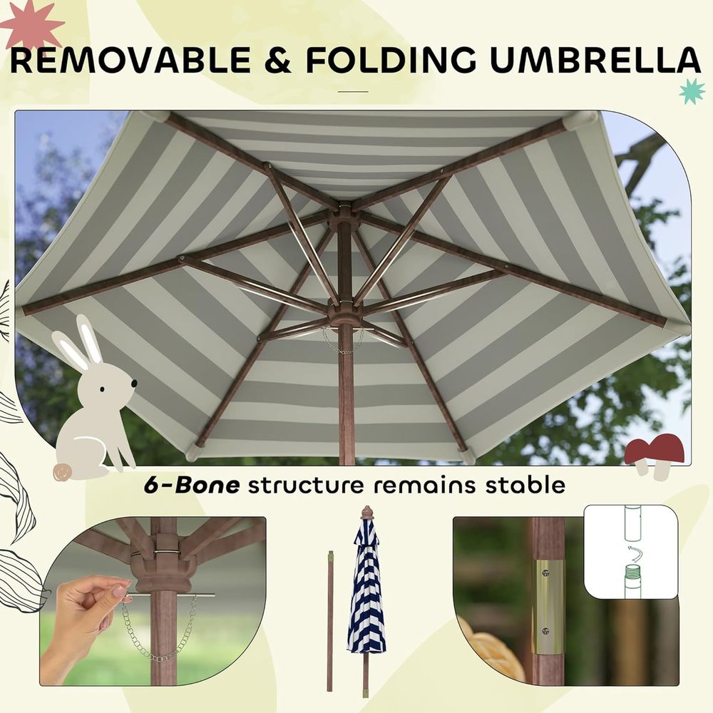 Qaba kinderpicknicktafel, hout - Kids Outdoor Bench With Umbrella recensie en prijs