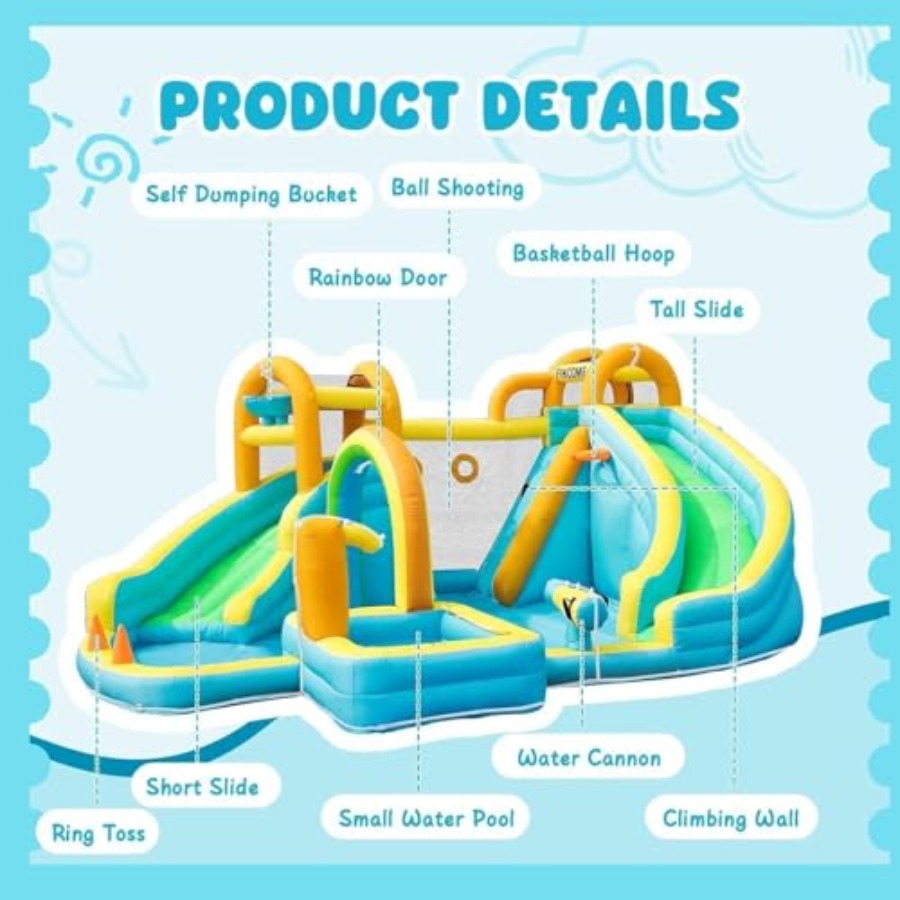 Opblaasbaar waterglijbaanpark  - Kids Outdoor Inflatable Water Slide recensie en prijs