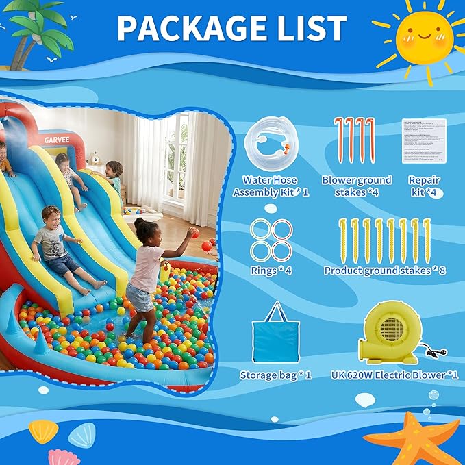 8-in-1 opblaasbaar waterpark v - Kids Outdoor Inflatable Water Slide recensie en prijs