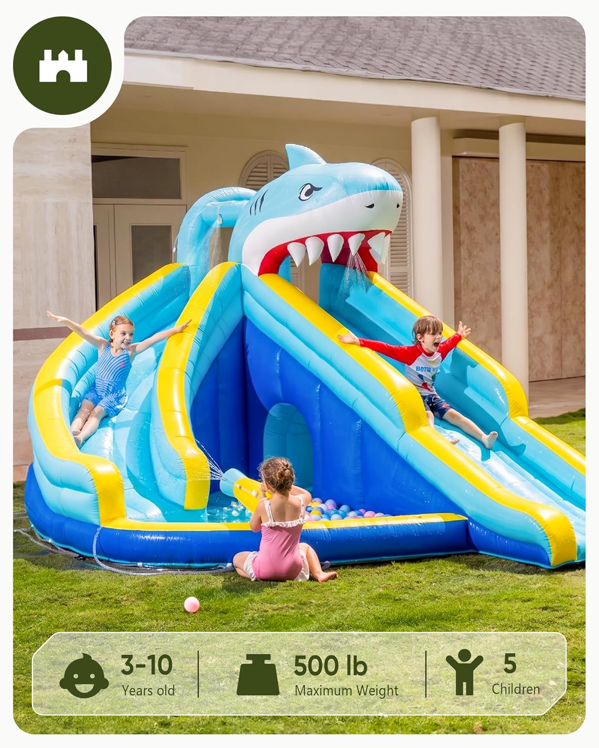 Opblaasbare waterglijbaan spri - Kids Outdoor Inflatable Water Slide recensie en prijs