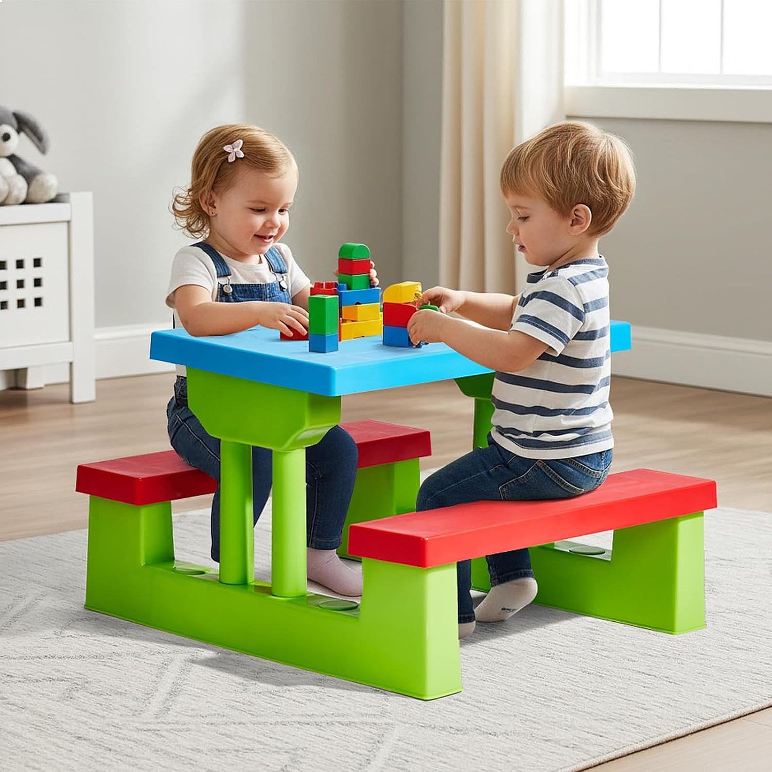 JOYMOR Kinderpicknicktafel met - Kids Outdoor Bench With Umbrella recensie en prijs