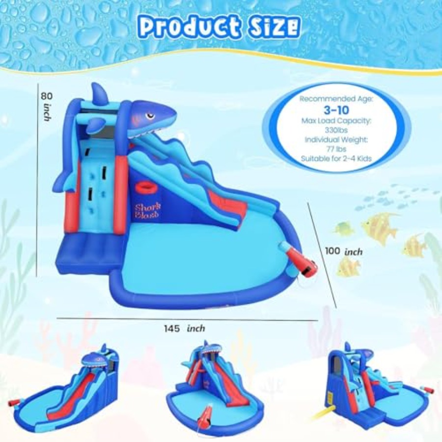 Opblaasbare waterglijbaan spri - Kids Outdoor Inflatable Water Slide recensie en prijs