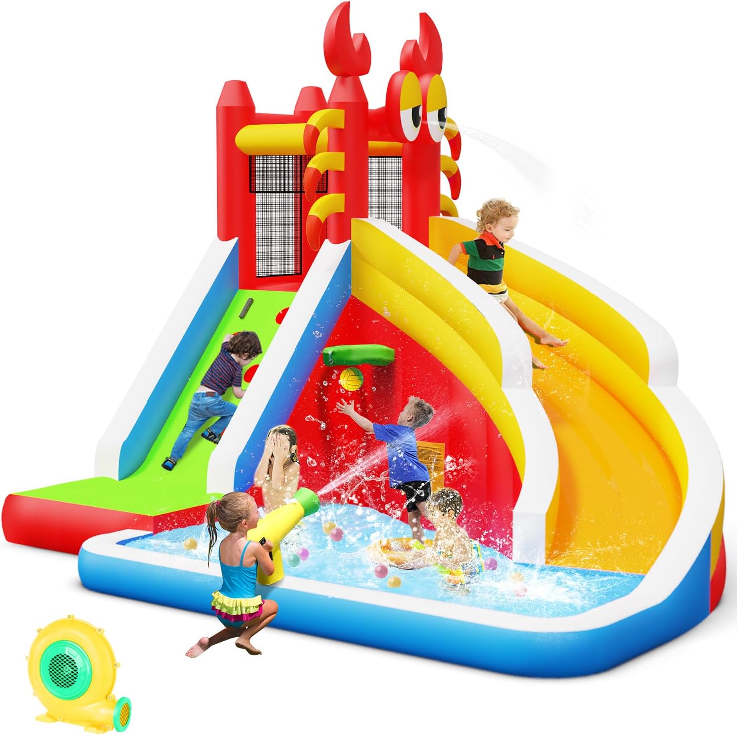 Grote opblaasbare springkastee - Kids Outdoor Inflatable Water Slide recensie en prijs