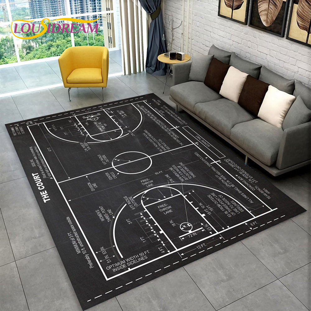 3d Basketbal Cour Cartoon Area - Kids Outdoor Mat Waterproof recensie en prijs