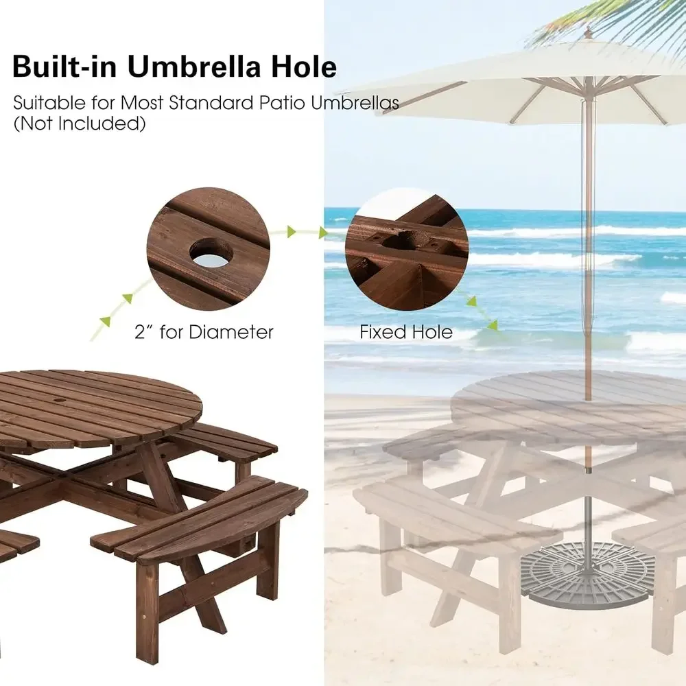 Houten picknicktafelset met ho - Kids Outdoor Bench With Umbrella recensie en prijs